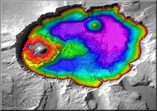 Colormap of Crater Lake bathymetry.