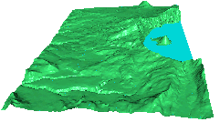 Perspective image of Crater Lake West view from the south.